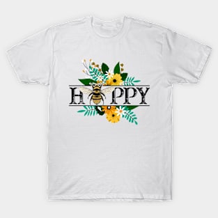 Bee Happy Flowers T-Shirt